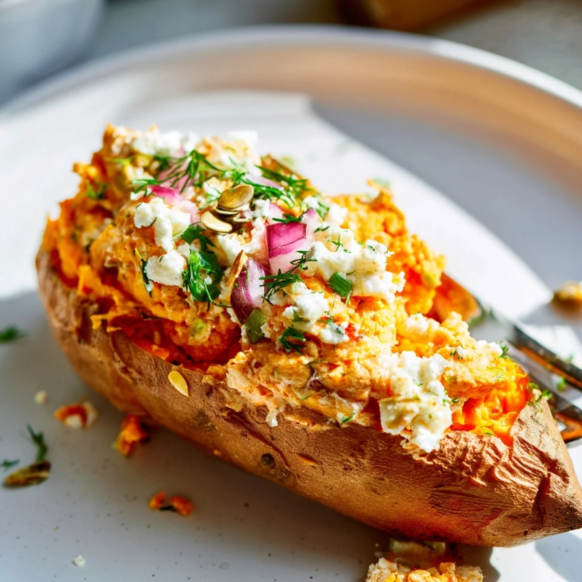 Süßkartoffeln mit Frischkäse Kräutern