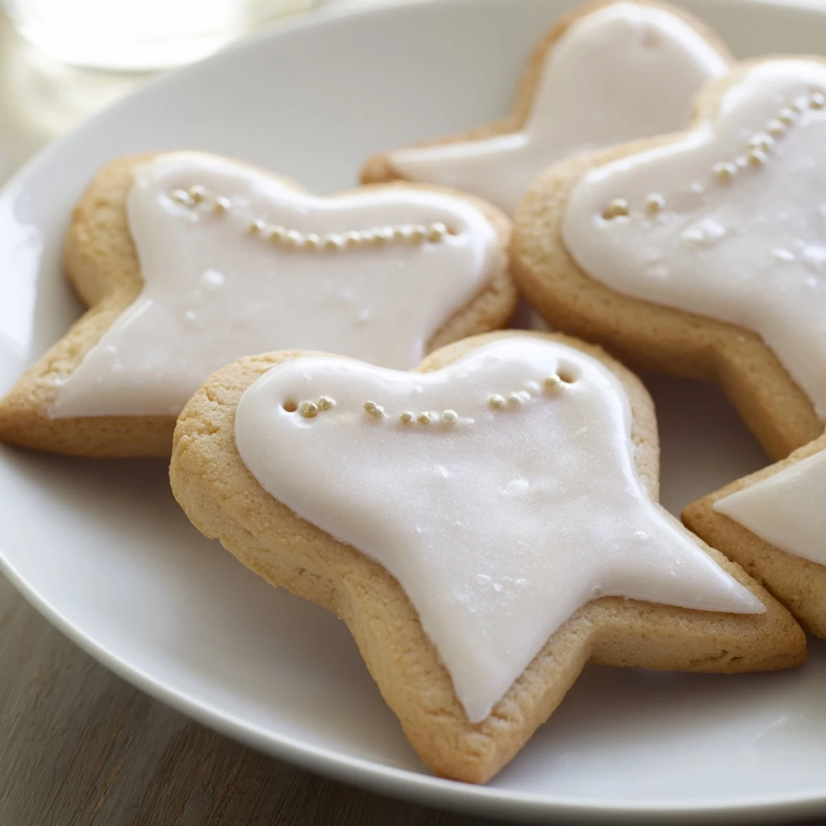 Mignonneries Coeurs et Étoiles Rubans: Star and heart-shaped cookies with tied ribbons, delightful French treats, perfect for gifts.