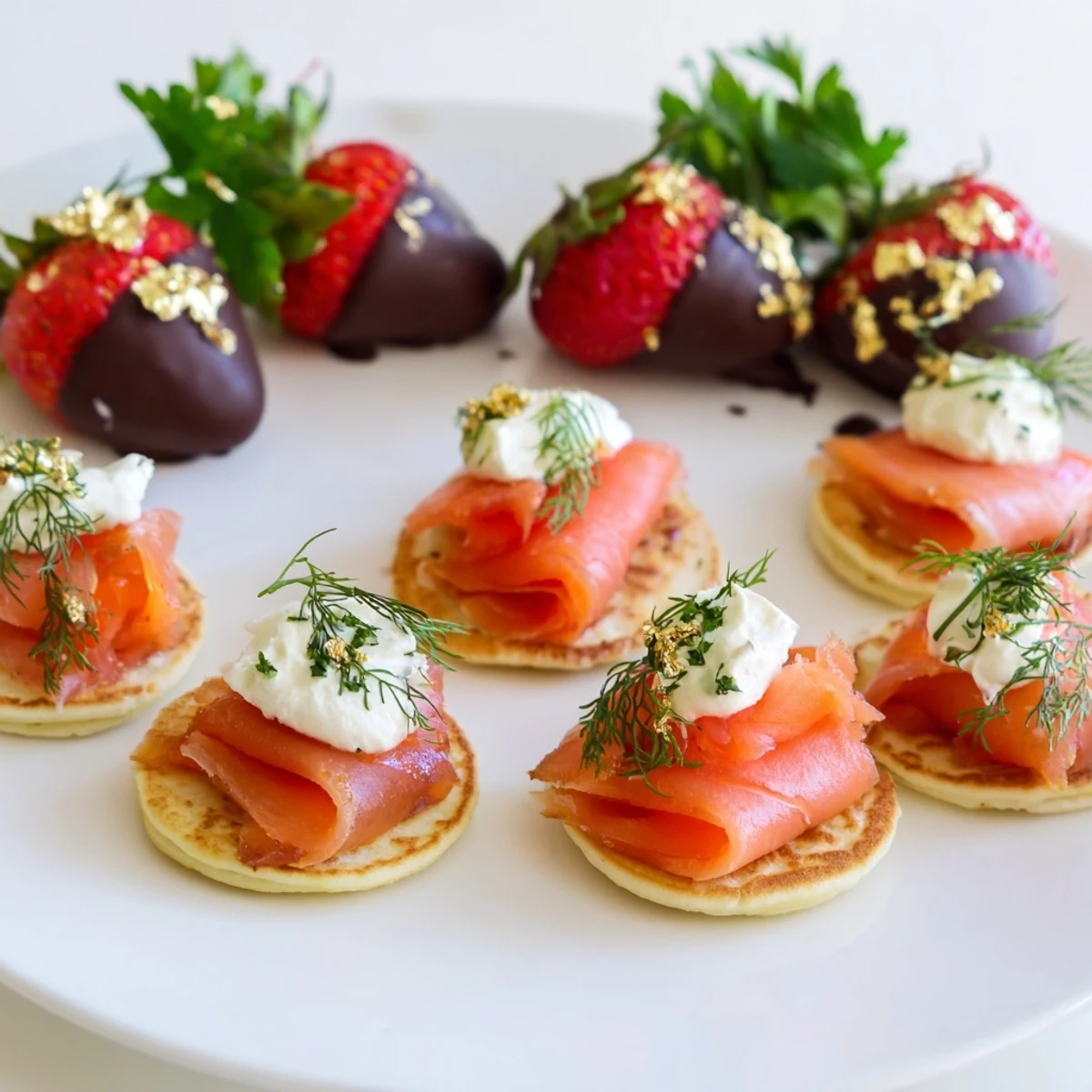 A full New Year's 2026 platter with delicious appetizers and sweet treats, ready to serve.