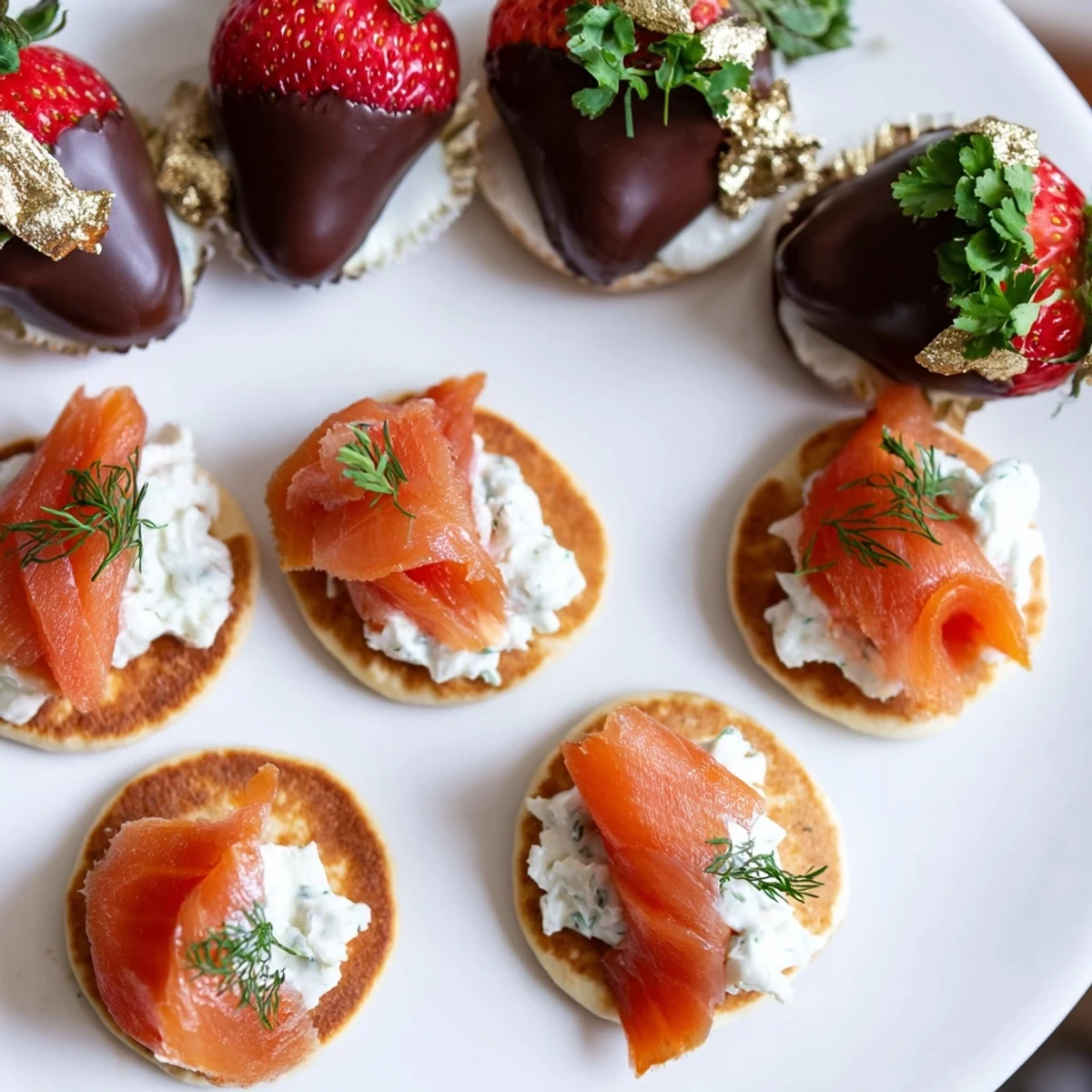 The festive 2026 New Year's platter: a medley of elegant bites with edible glitter.
