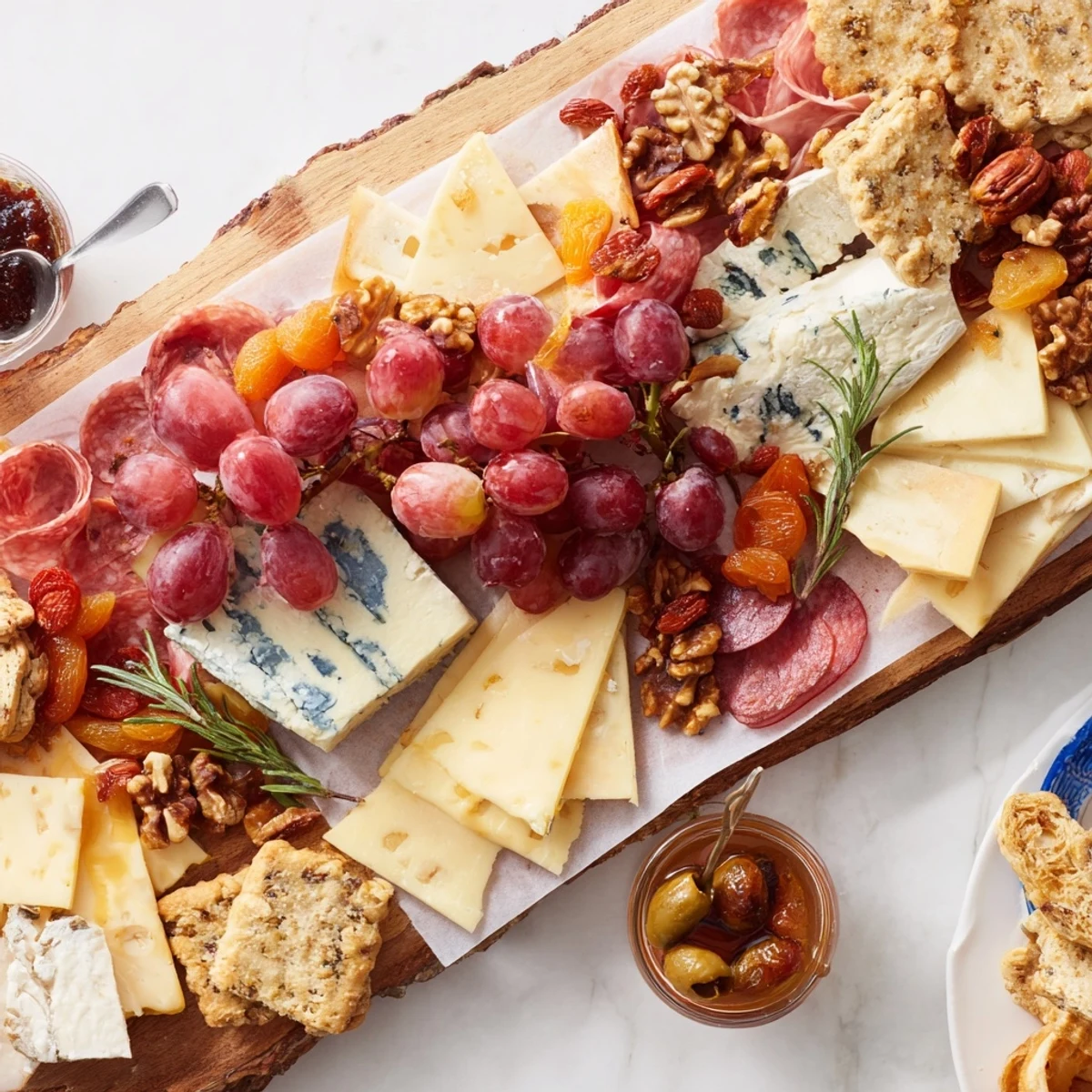 Here are the three ALT texts for the Waterfall Edge Grazing Board recipe: