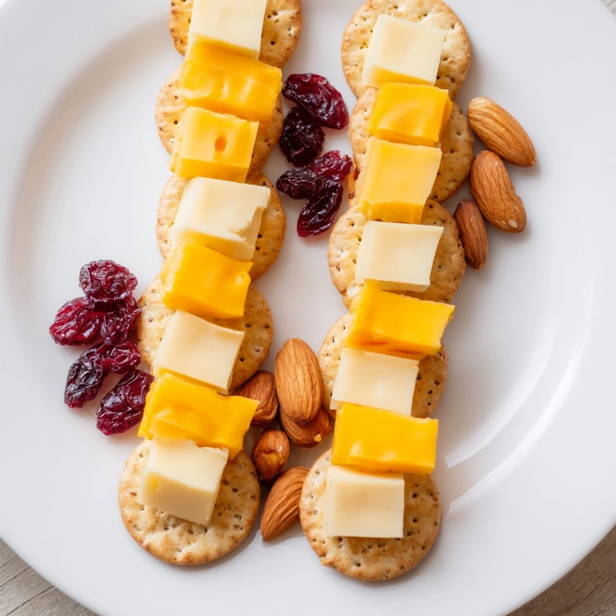 Crisp crackers topped with cheddar and Swiss cheese: the perfect Work From Home Desk Treat.