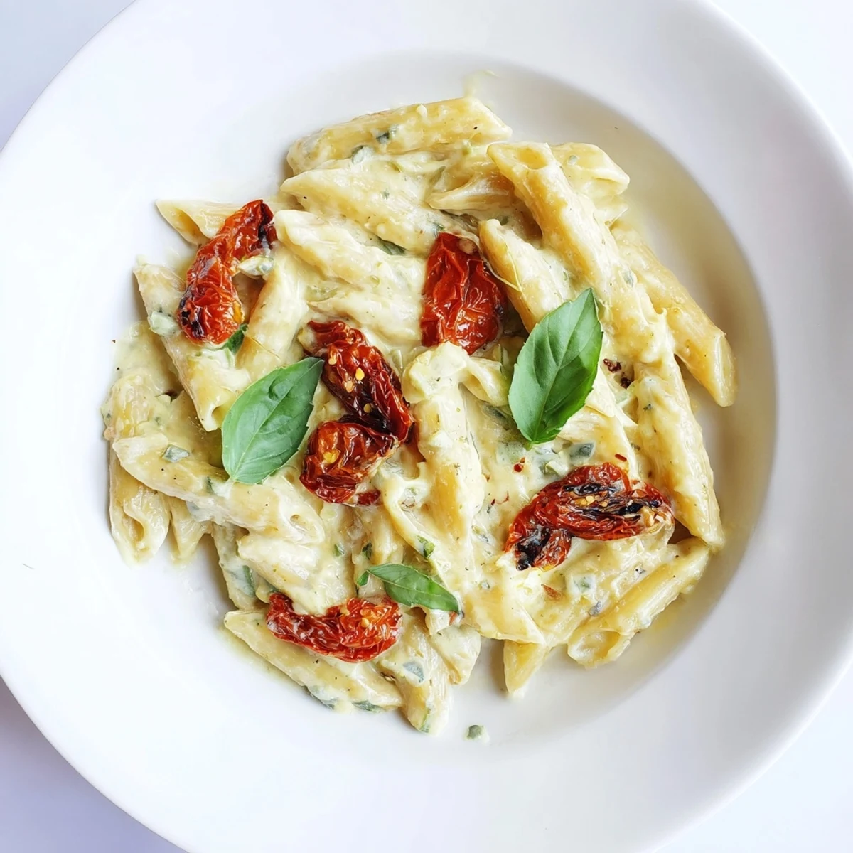 Creamy Boursin Cheese Pasta with roasted tomatoes, a simple, delicious vegetarian meal ready.
