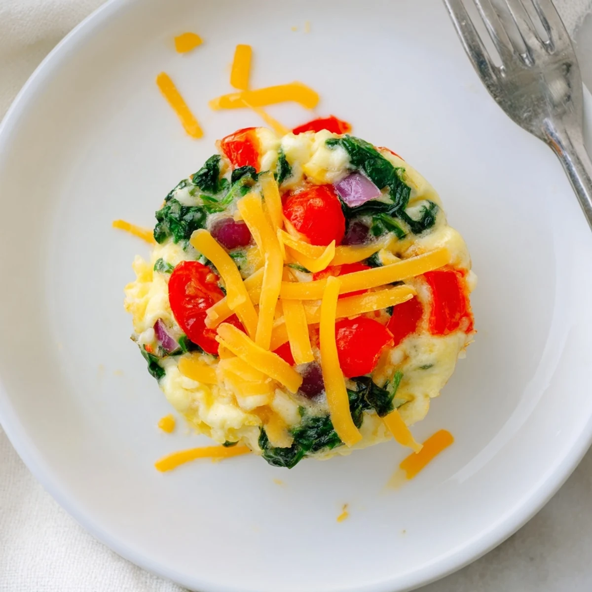 Golden-brown veggie egg muffins served warm, a protein-packed and satisfying vegetarian snack.