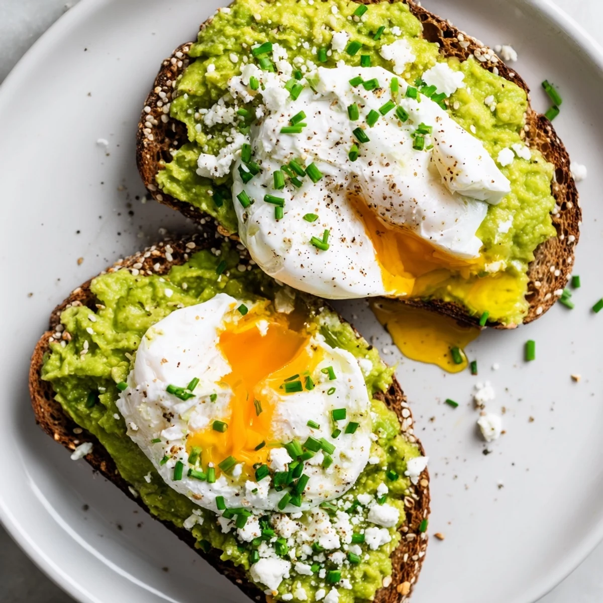 Delicious, golden avocado toast with everything bagel seasoning, ready for a quick and easy breakfast.