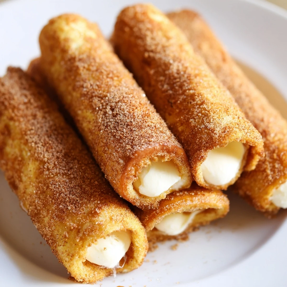 Golden-brown Easy French Toast Roll-Ups, dusted with cinnamon sugar, are a perfect, quick snack.