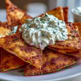 knusprige pita chips mit tzatziki