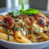 Überbackene Feta-Pasta mit Basilikum