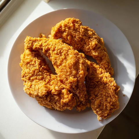 Golden, crispy buttermilk fried chicken tenders, perfect for dipping in your favorite sauce.