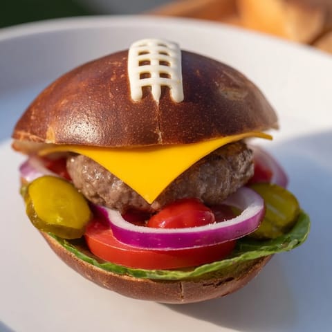 American Football Oval Burger Platte