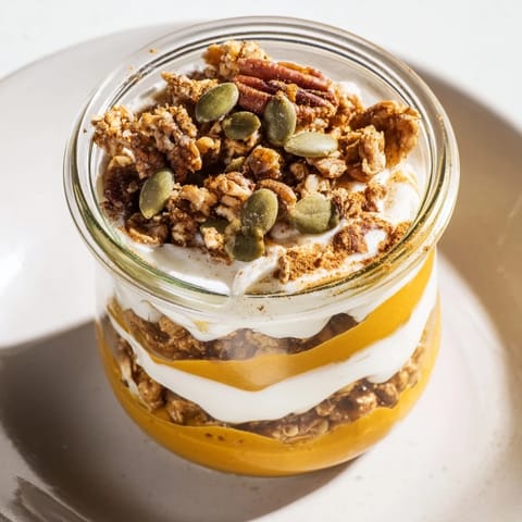 Kürbispüree Griech Joghurt Parfait