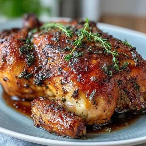 Saftiges geröstetes Hähnchen mit zarten Kartoffeln, dekoriert mit Feta und Kräutern.