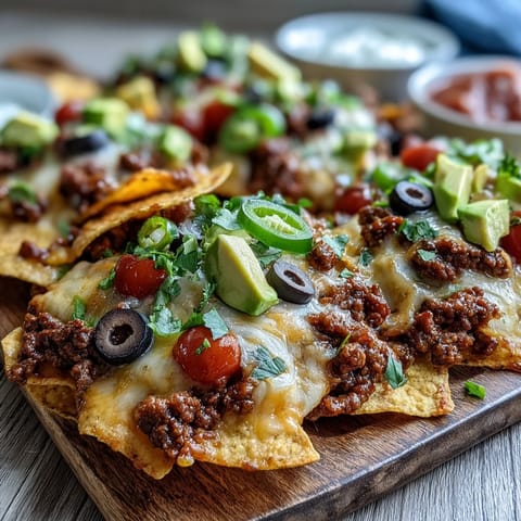 Gebackene Nachos mit Rindfleisch