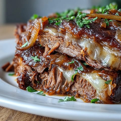 Herzhafter Schmorbraten mit karamellisierten Zwiebeln