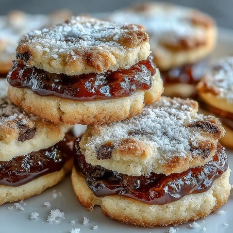 Frische Torticas de Guayaba mit zarter Butterkrume und leuchtend rosafarbener Guaven-Marmelade im Mittelteil. 