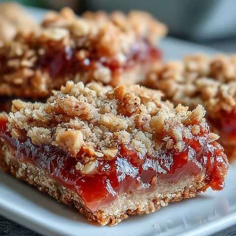 Goldene Guava Jam Bars mit knusprigem Kokos-Macadamia-Crumble, frisch gebacken und gelockert.