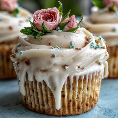 Zarte Vanille-Cupcakes mit wunderschön gepipeter pastellfarbener Buttercreme-Blüten — perfekt für Baby-Shower und Frühlingsfeiern.