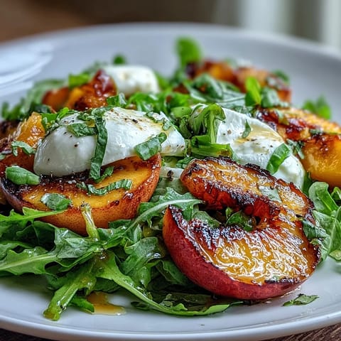 Gegrillte Pfirsich Burrata Honig