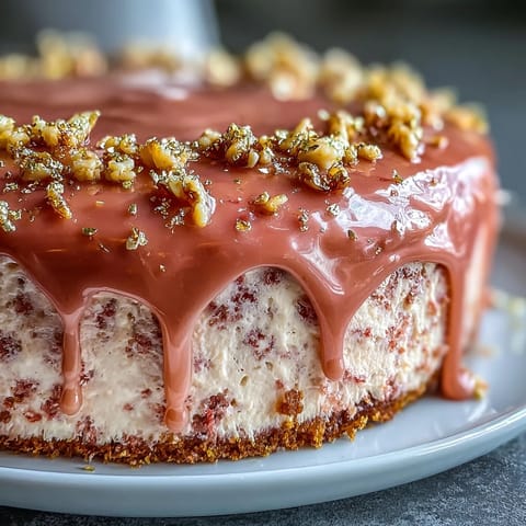 Rosé Velvet Kuchen mit Gold
