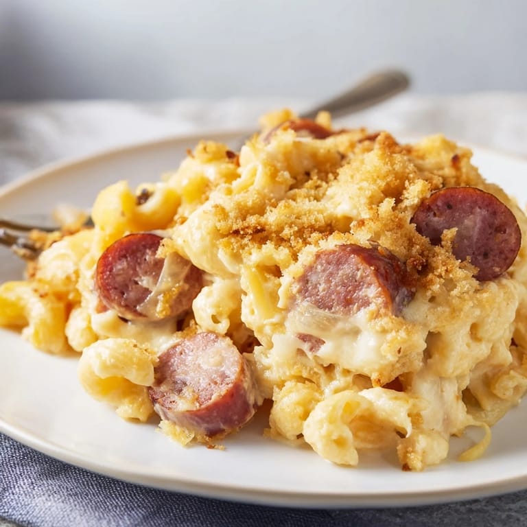 Herzhafter Baked Macaroni and Cheese German Style, ideal für gemütliche Familienessen.