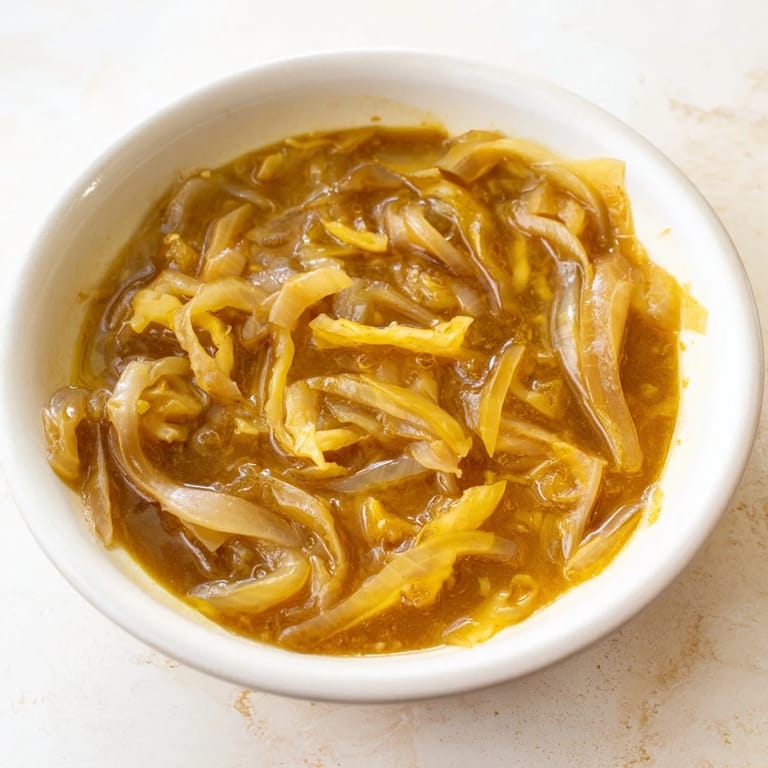 Golden caramelized onions and melted cheese creating a comforting German Cheese and Onion Beer Soup.