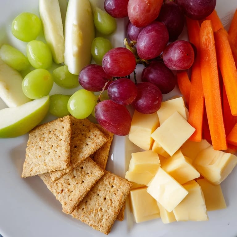 View a road trip snack box, featuring many snacks arranged for convenient on-the-go eating.