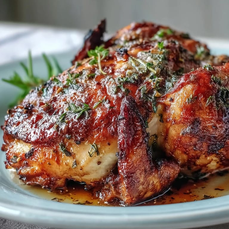 Ein köstliches geröstetes Hähnchen mit goldbraunen Kartoffeln und cremigem Feta.