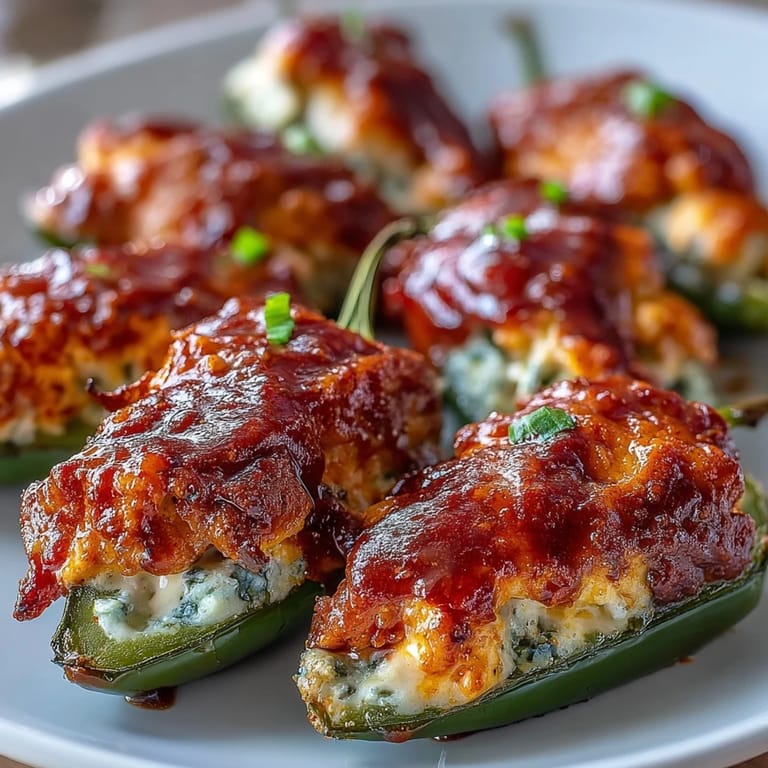 Savory Buffalo Wing Poppers bubbling fresh from the oven on a dark plate