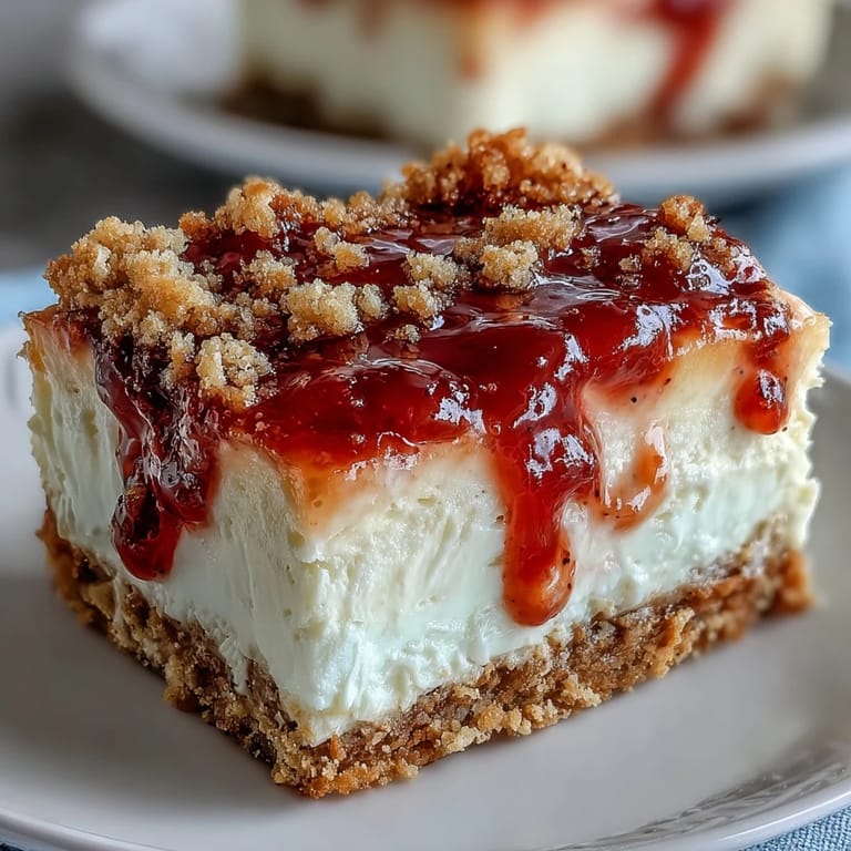 Häppchen des Easy Guava Swirl Cheesecake, serviert mit frischem Limettenschale auf einem Teller.