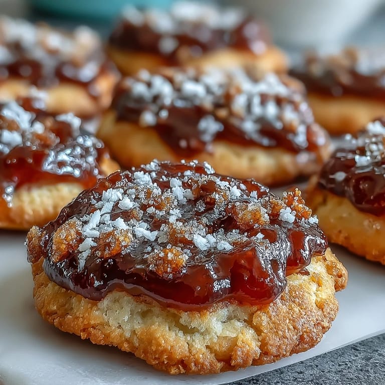 Goldbraun gebackene Torticas de Guayaba auf weissem Teller, bestäubt mit Puderzucker und neben einer Tasse Kaffee serviert. 