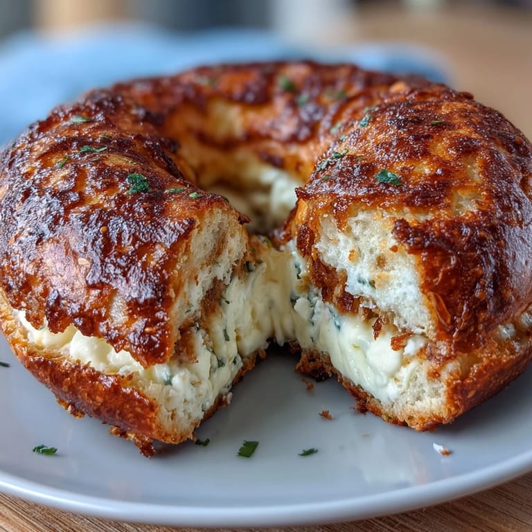 Vier Cottage Cheese Bagels auf Backpapier, mit Everything-Bagel-Gewürz bestreut und goldbraun gebacken.