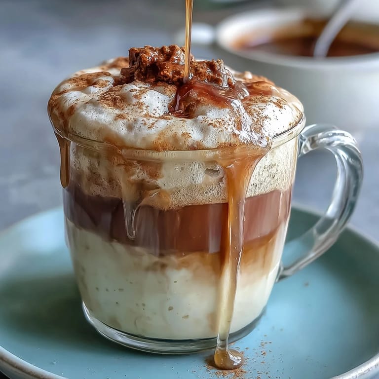 Wärmender Löwenzahn-Tee-Latte mit Honig gesüßt und mit Hafermilch verfeinert.