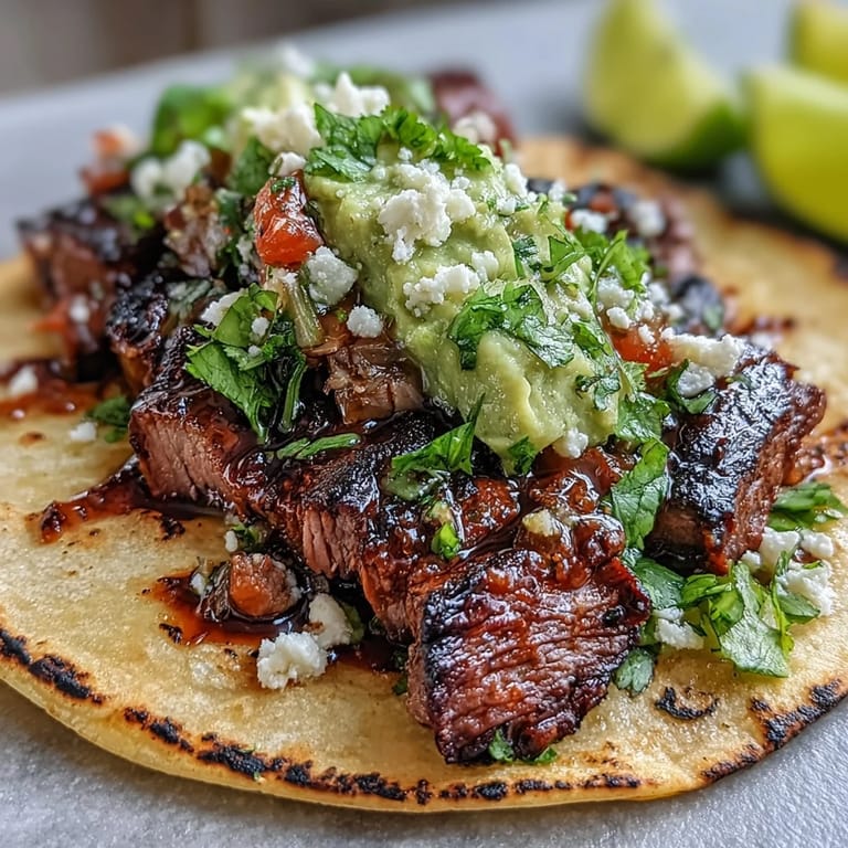 Selbstgemachter Taco-Bar mit saftigem Carne Asada und klassischen mexikanischen Toppings.