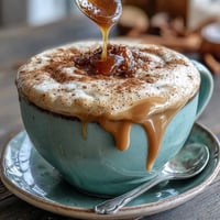 Beruhigender Löwenzahn-Tee-Latte mit cremiger Hafermilch und Honig.