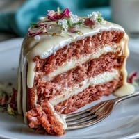 Bridal Shower Rosé Velvet Cake mit Goldtropfen: Zarter, roséfarbener Samtkuchen mit cremiger Füllung und eleganter Goldverzierung.